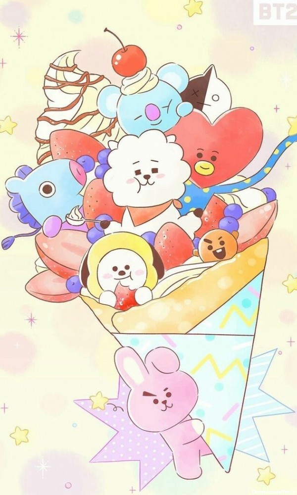 عکس کارتونی بلک پینک و بی تی اس