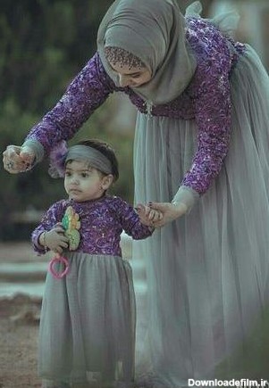 عکس مادر دختری فانتزی با حجاب