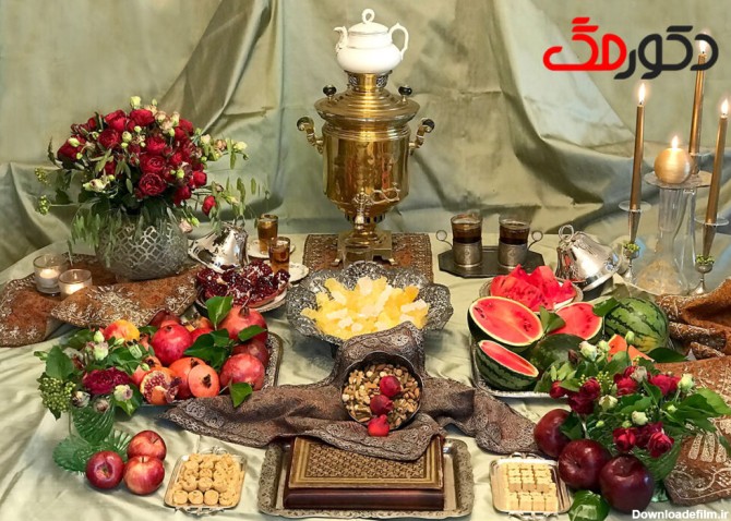 عکس سفره شب یلدا برای نقاشی