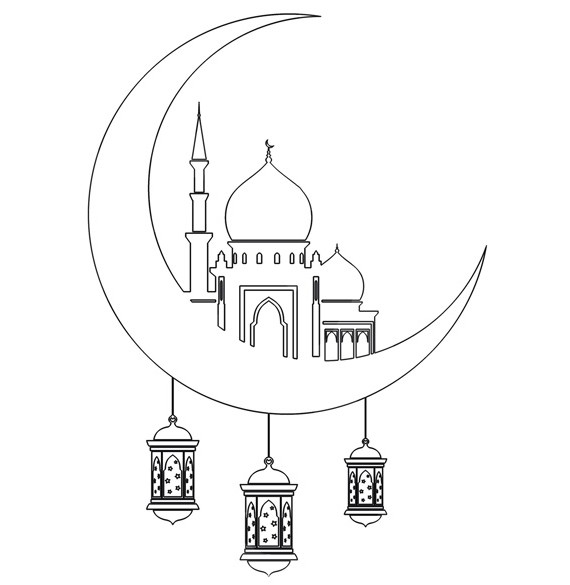 عکس نقاشی ساده ماه رمضان