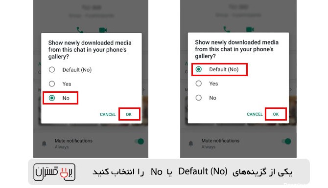 چگونه عکس در واتساپ در گالری ذخیره نشود