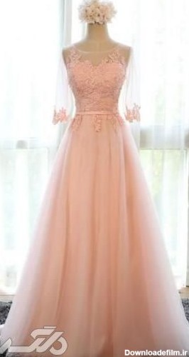 عکس مدل لباس مجلسی رنگ گلبهی