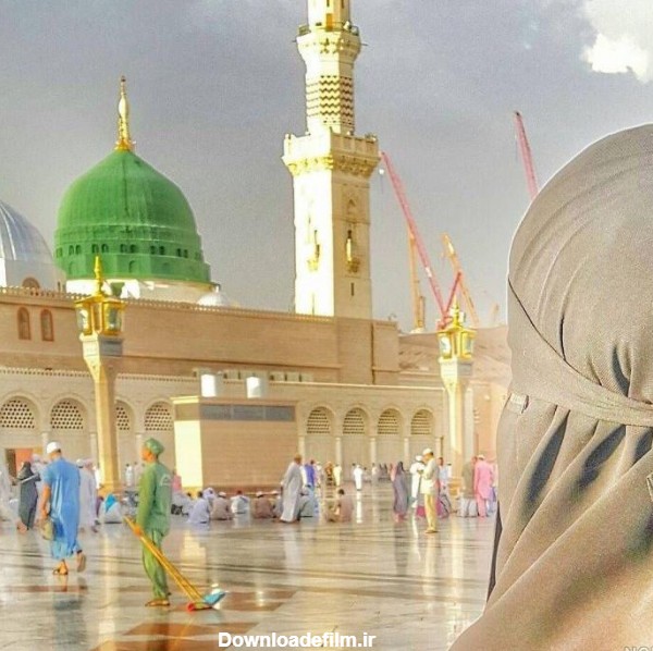 عکس مسجد النبی در شب