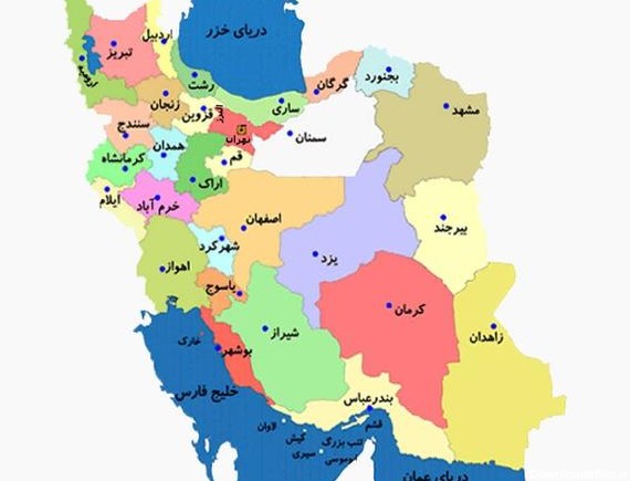 عکس نقشه ایران رنگی