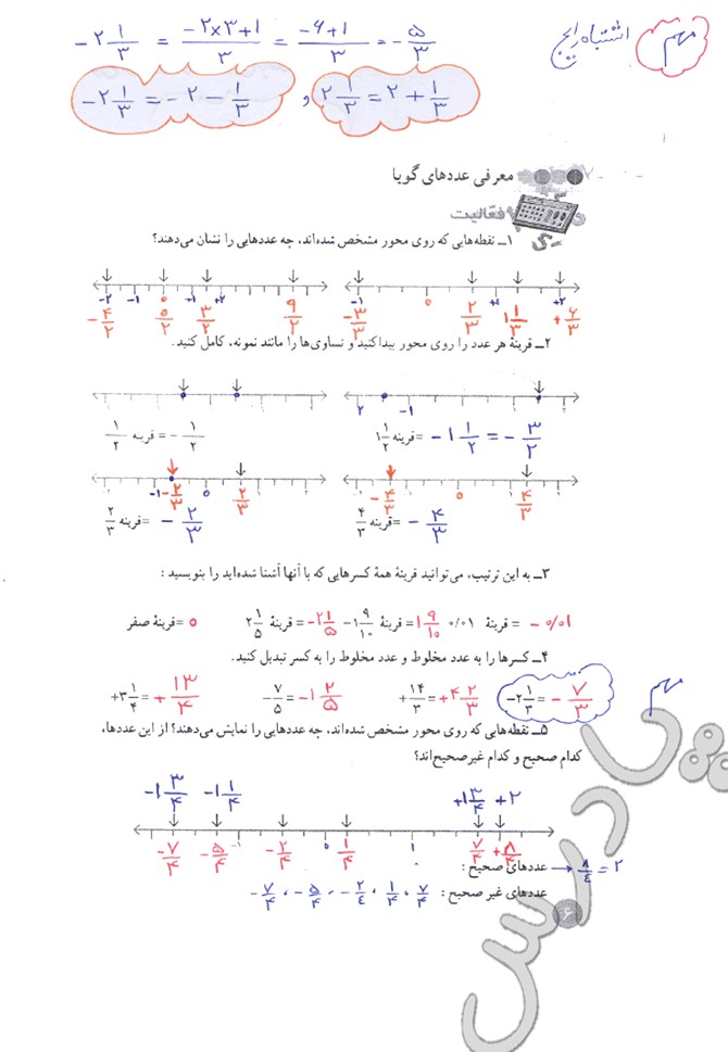 عکس فصل اول ریاضی هشتم