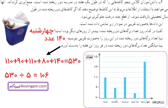 عکس صفحه ۱۳۳ کتاب ریاضی پنجم