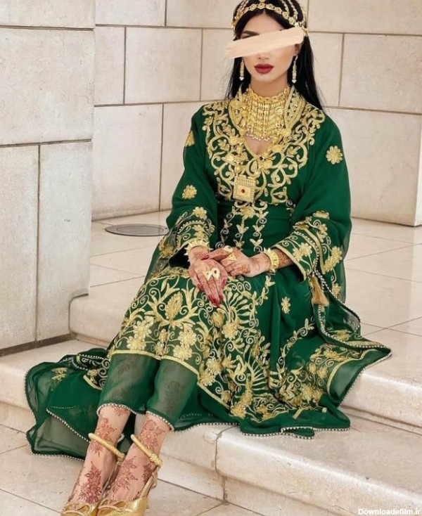 عکس عروس با لباس سبز