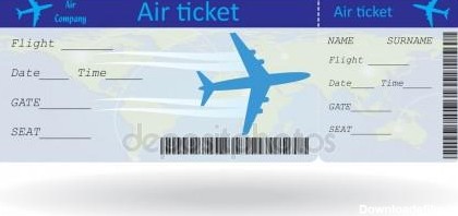 عکس بلیط هواپیما تهران