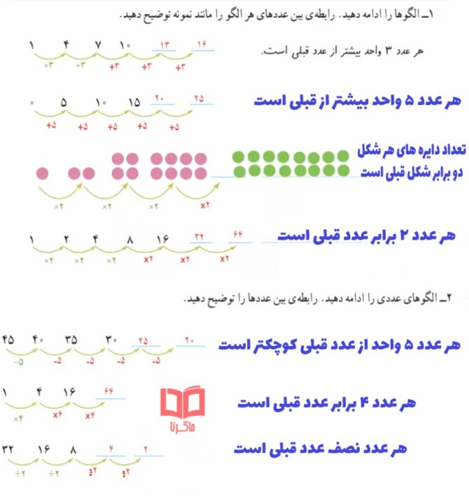 عکس صفحه ی ۸ ریاضی چهارم