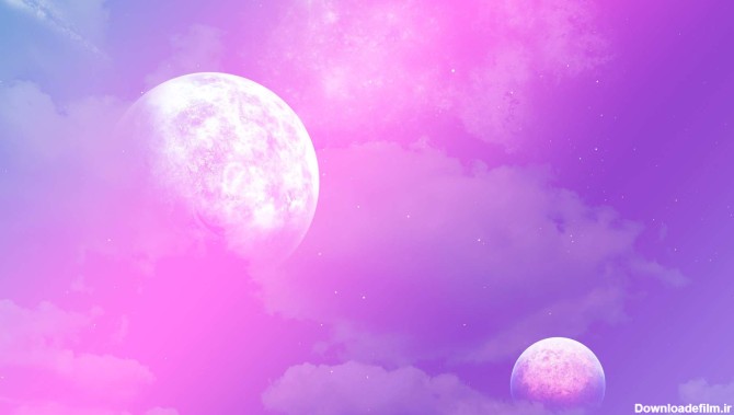 عکس آسمان صورتی و بنفش