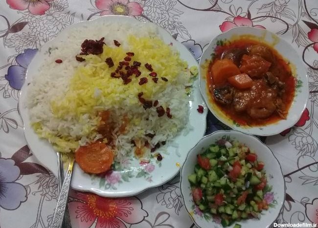 عکس غذا چلو مرغ