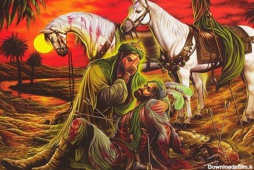 عکس امام حسین با حضرت عباس