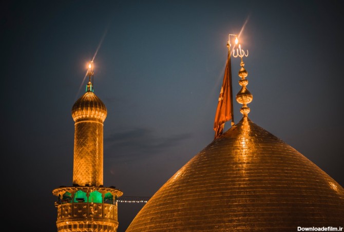 عکس گنبد امام حسین در شب