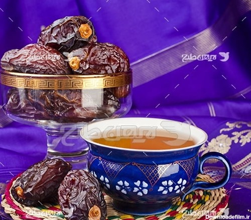 عکس چای و خرما