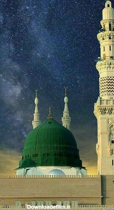عکس مسجد النبی در شب