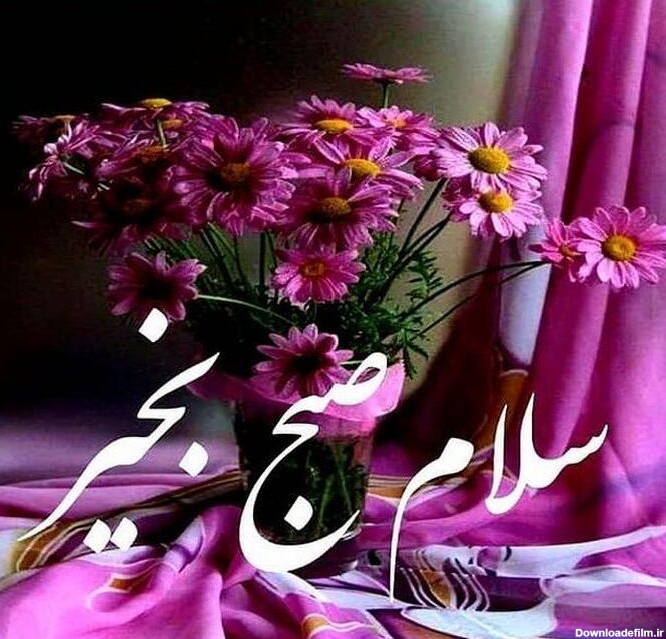 عکس گل نوشته صبح بخیر