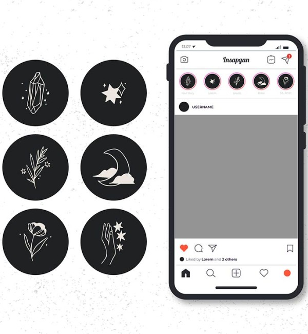 عکس پروفایل هایلایت اینستا مشکی