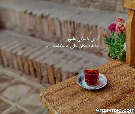 عکس فنجان چای در طبیعت