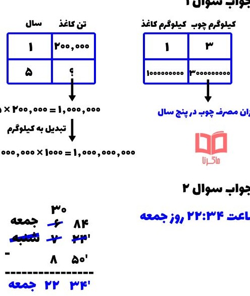 عکس ریاضی پنجم صفحه ۱۹ با جواب