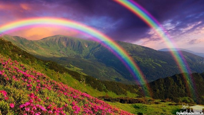 عکس تصویر زمینه رنگین کمان