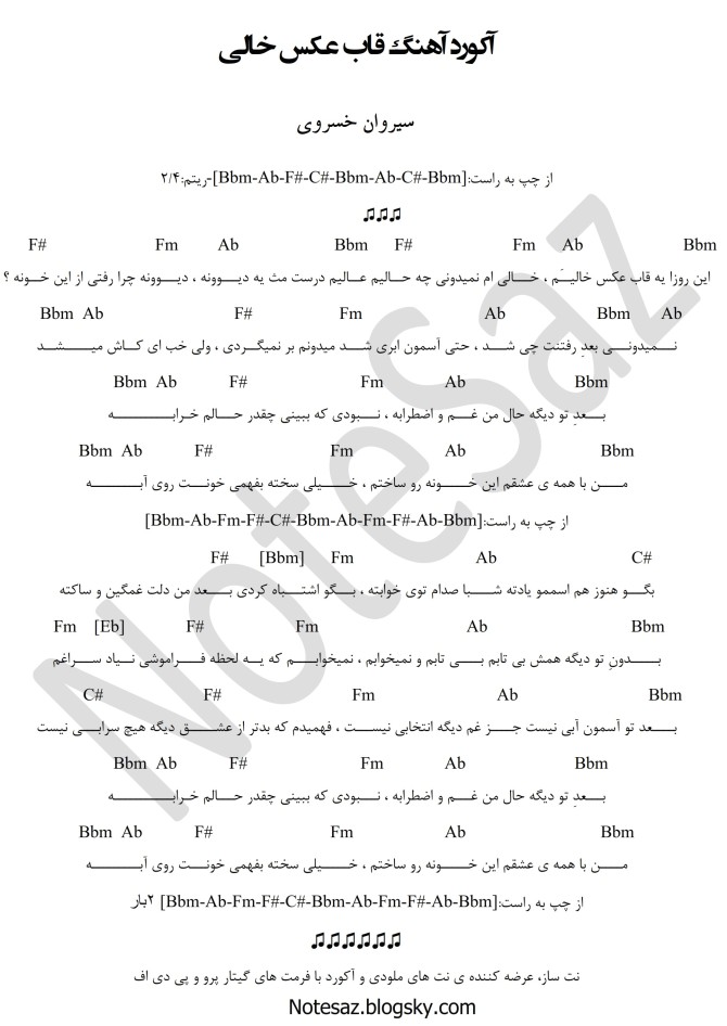 اکورد گیتار قاب عکس خالی