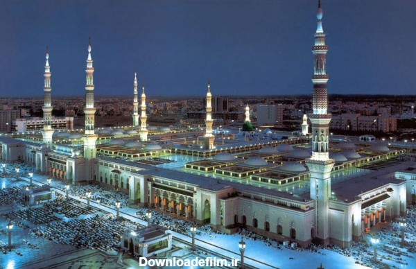 عکس مسجد النبی در شب