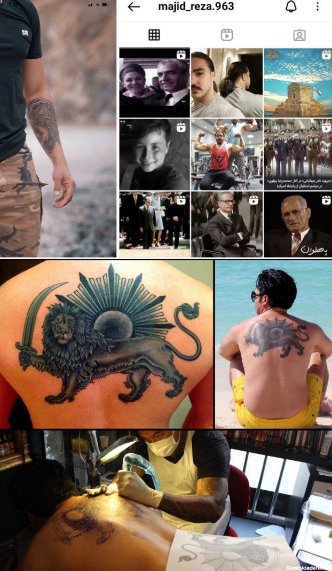 عکس تاتو شیر خورشید