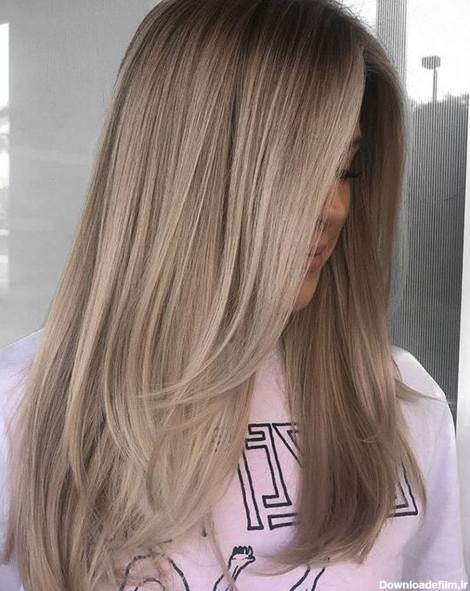 عکس رنگ مو بژ دودی روشن