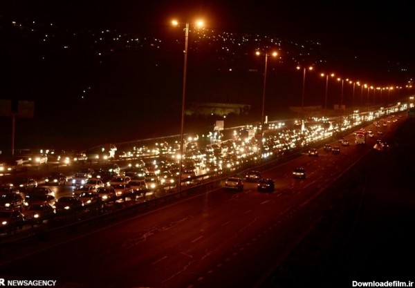 عکس جاده شمال در شب