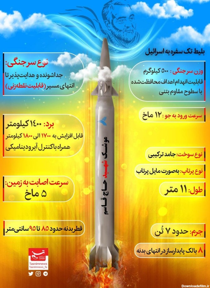 عکس موشک حاج قاسم سلیمانی