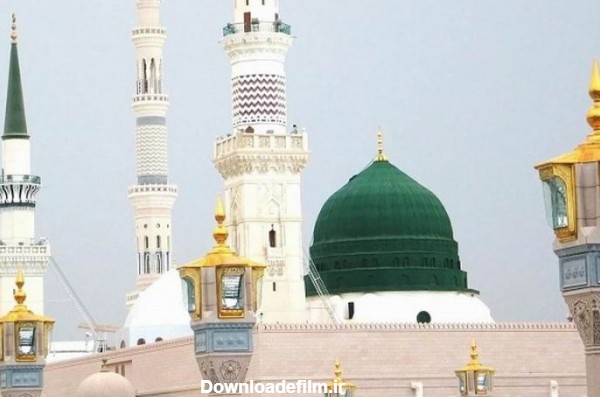 عکس مسجد النبی در شب