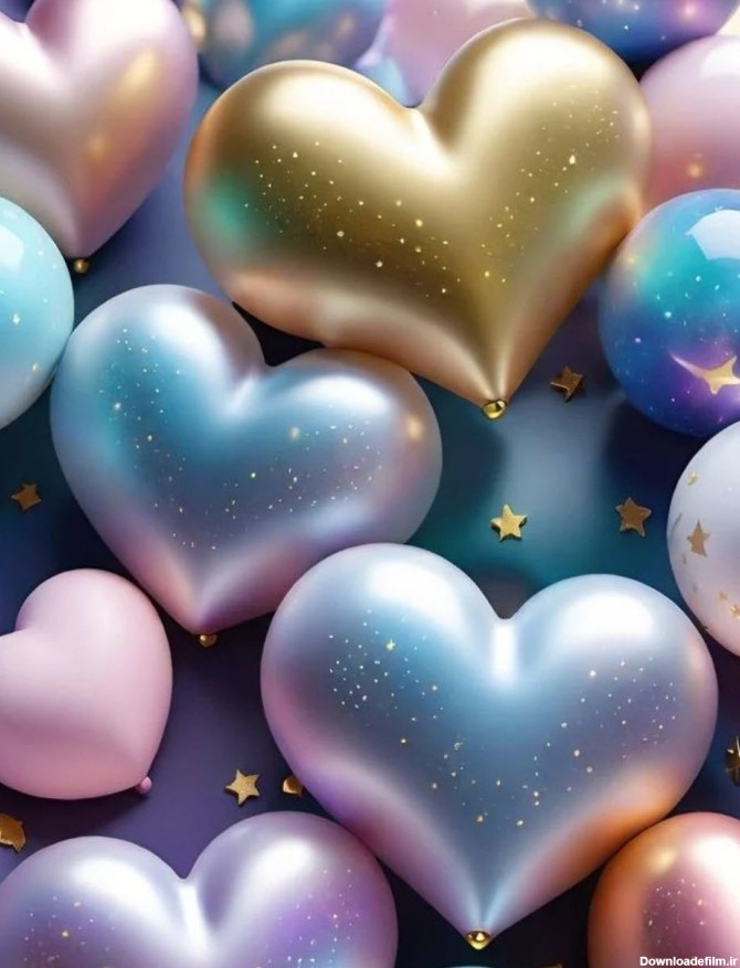 تصویر زمینه قلب رنگی