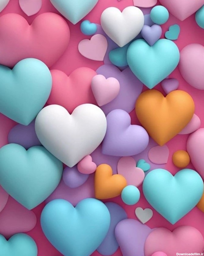 تصویر زمینه قلب رنگی
