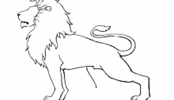 نقاشی کودکانه عکس شیر جنگل