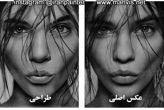 عکس های طراحی سیاه قلم چهره