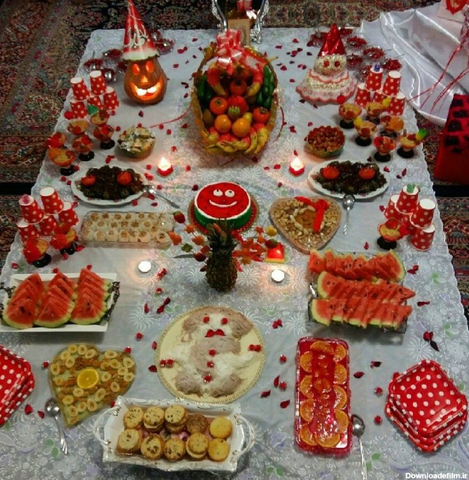 عکس دیزاین سفره شب یلدا