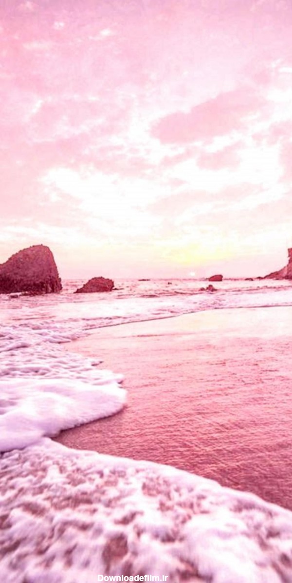 عکس آسمان صورتی و بنفش