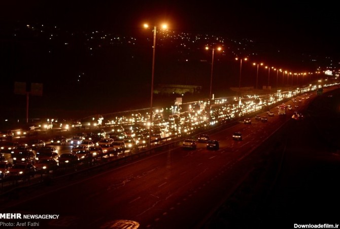 عکس از جاده چالوس در شب