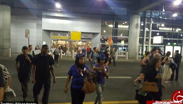 عکس از پنجره هواپیما در شب تهران