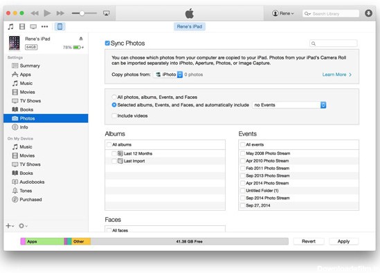 انتقال عکس و فیلم از کامپیوتر به ایفون با itunes
