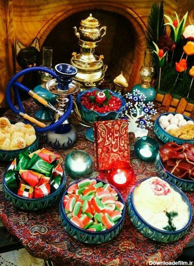 عکس از سفره شب یلدا سنتی