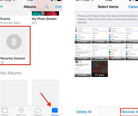 ریکاوری عکس ها در ایفون
