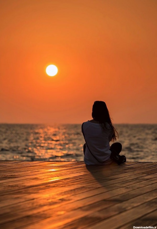 عکس پروفایل غروب آفتاب دریا
