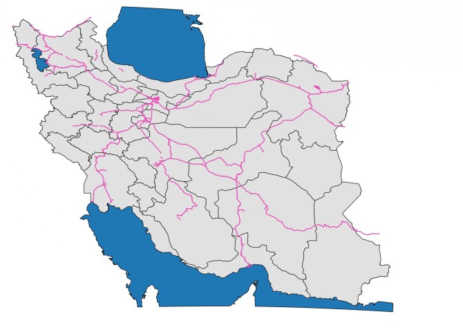 عکس نقشه رودهای ایران