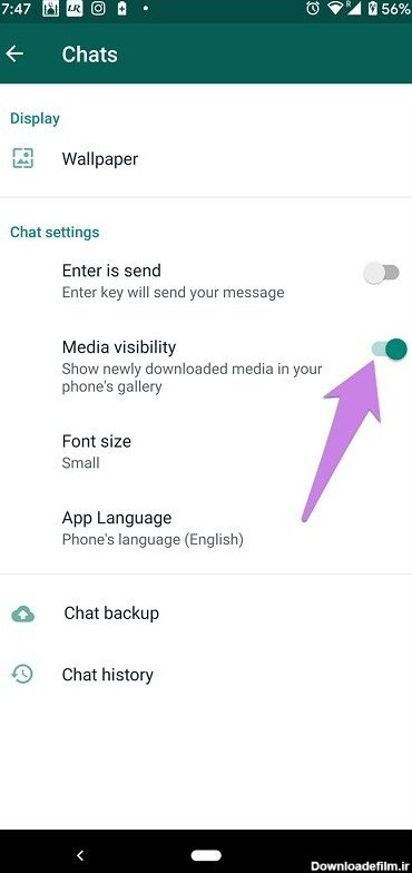 چگونه در واتساپ عکس ها در گالری ذخیره نشود